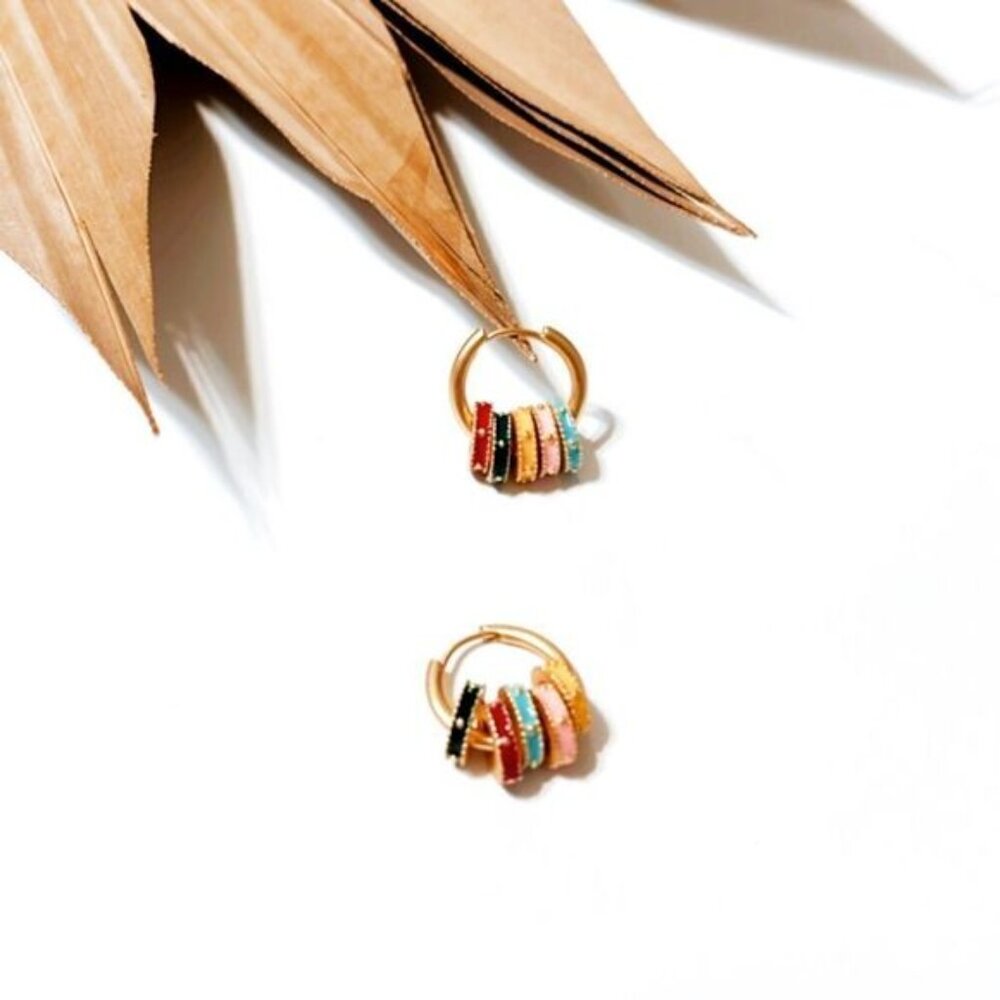 Gold hoop earrings S466